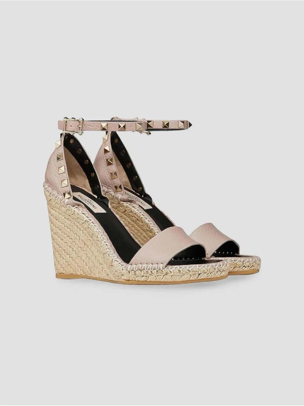 Valentino Garavani  Rockstud Ankle Strap Sandals in Blush Pink